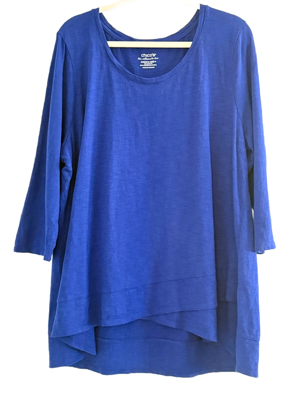 Chico's The Ultimate Tee Blue Layered Scoop-Neck Tunic